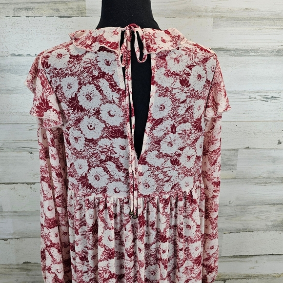 Free People These Dreams Floral Ruffle Mini Dress XS Boho Cottagecore Festival - Picture 10 of 16